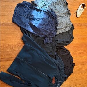 lululemon athletica navy blue and black men's zip-up jacket